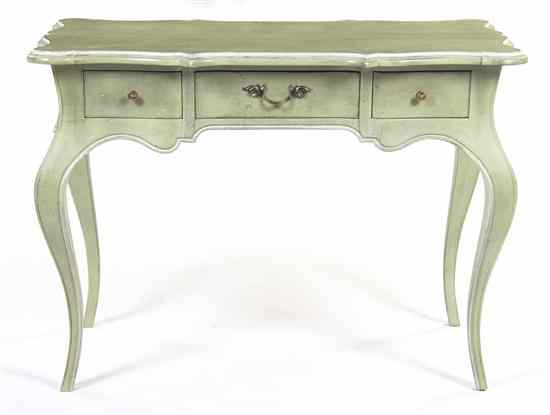 Appraisal: A Painted Wood Vanity having a shaped top above three