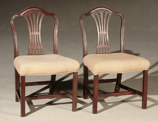 Appraisal: Set of Four George III Mahogany Side Chairs Circa Each