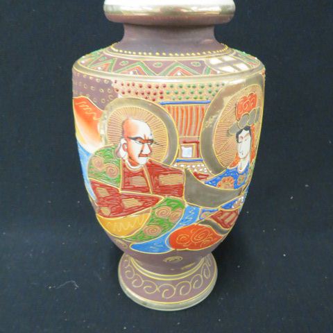 Appraisal: Japanese Satsuma Pottery Vase immortals excellent