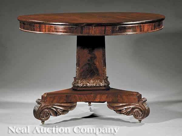 Appraisal: An American Classical Carved Mahogany Center Table early th c