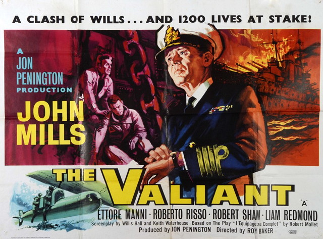 Appraisal: THE VALIANT United Artists war starring John Mills British quad