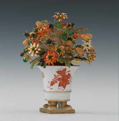 Appraisal: A Gorham Fleurs des Siecle Miniature Jardiniere with Flowers by