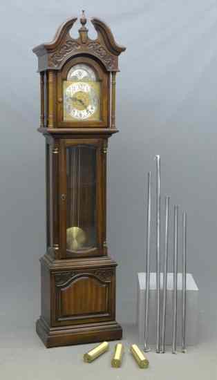 Appraisal: Contemporary grandfather clock Includes weights chimes and pendulum '' Ht