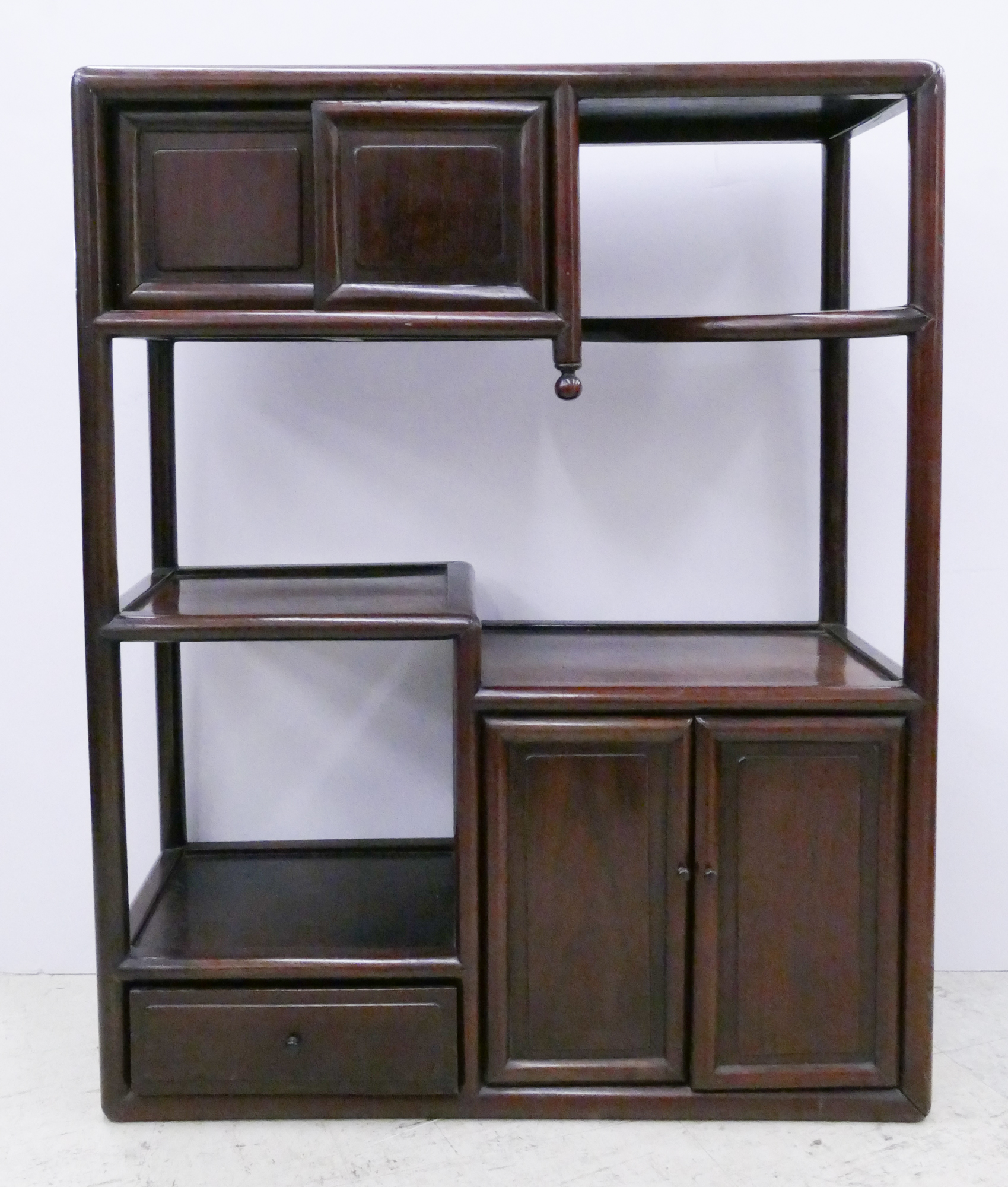 Appraisal: Old Chinese Rosewood Display Shelf- x x ''