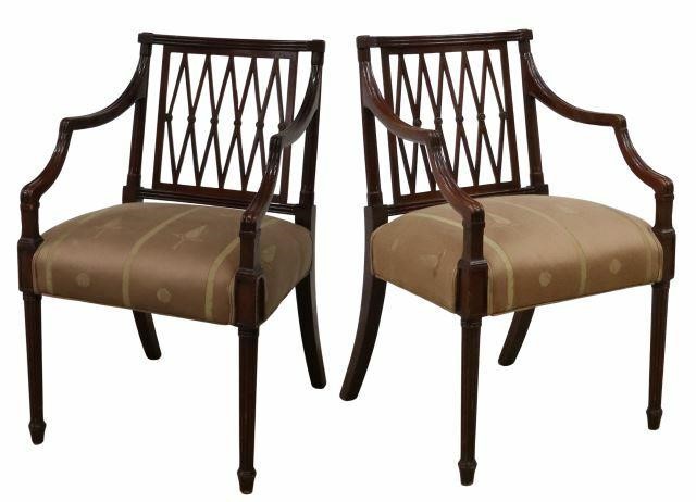 Appraisal: lot of English Regency style mahogany armchairs early th c