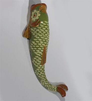 Appraisal: A C H Brannam Barum terracotta fish wall vase dated