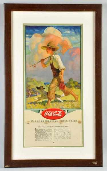 Appraisal: Coca-Cola Calendar Matted and framed under plexiglass Appearance is clean