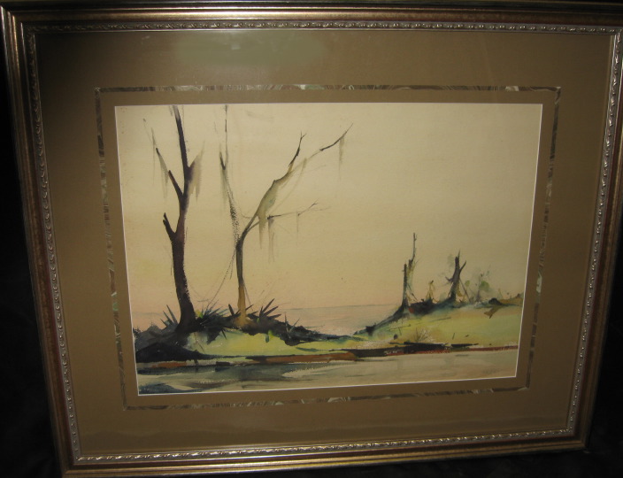 Appraisal: Andy Lang American New Orleans th Century Lakeview Landscape watercolor