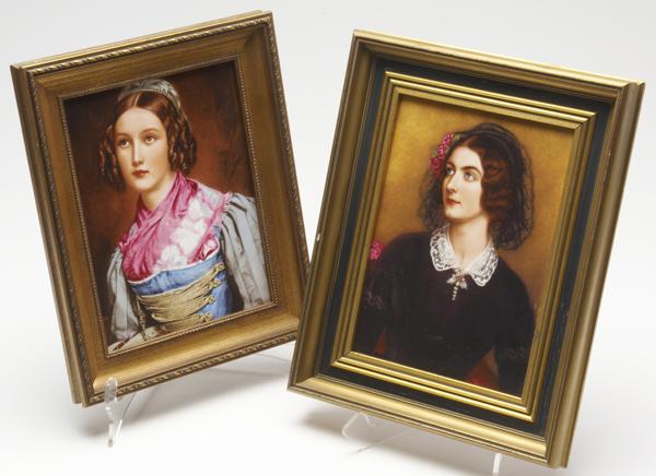 Appraisal: RPM Two paintings on porcelain depicting Lola Montex and Helene