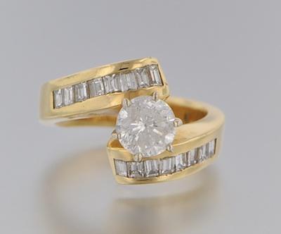 Appraisal: A Ladies' Diamond Engagement Ring k yellow gold bypass design