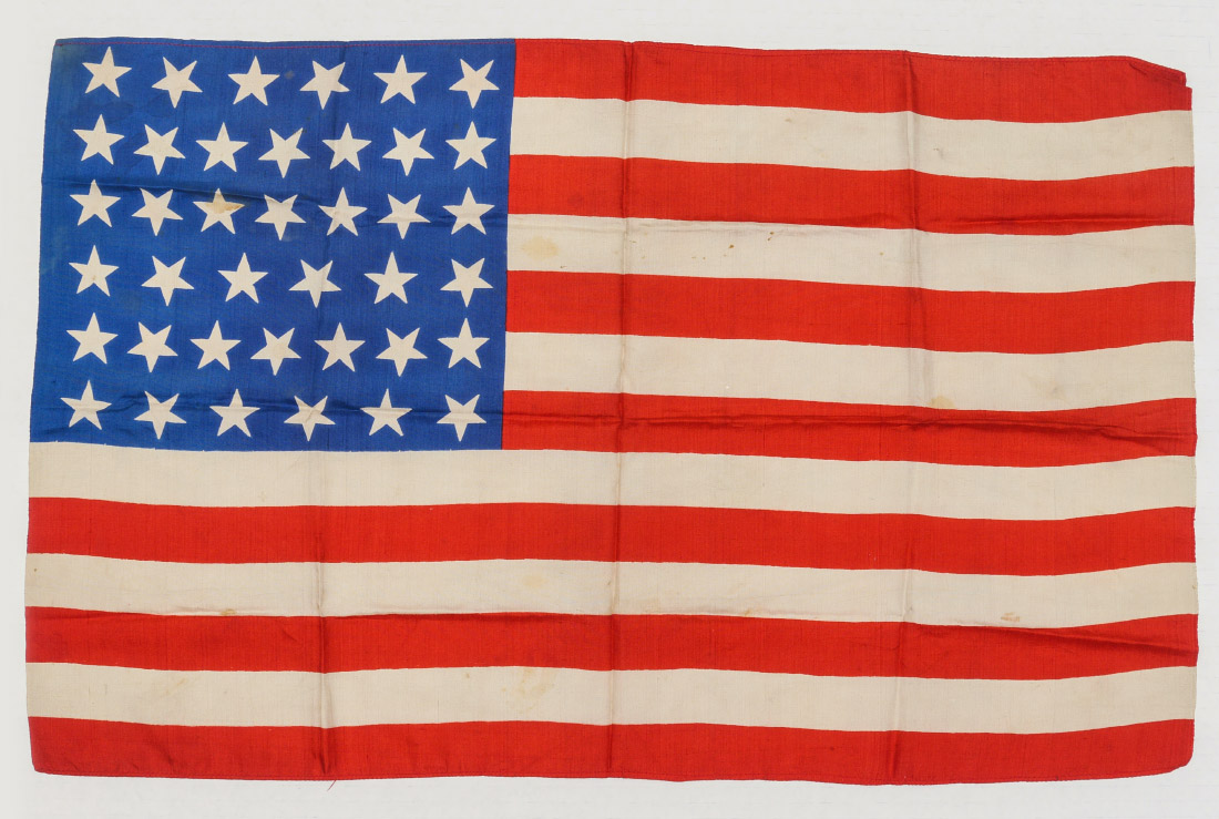 Appraisal: RARE UNOFFICIAL SILK STAR US FLAG The star flag became