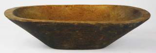 Appraisal: th c NE trencher bowl in old black paint length