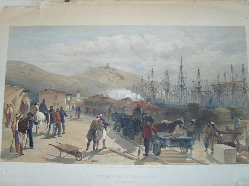 Appraisal: Three mid th century coloured lithographs showing Crimean scenes including