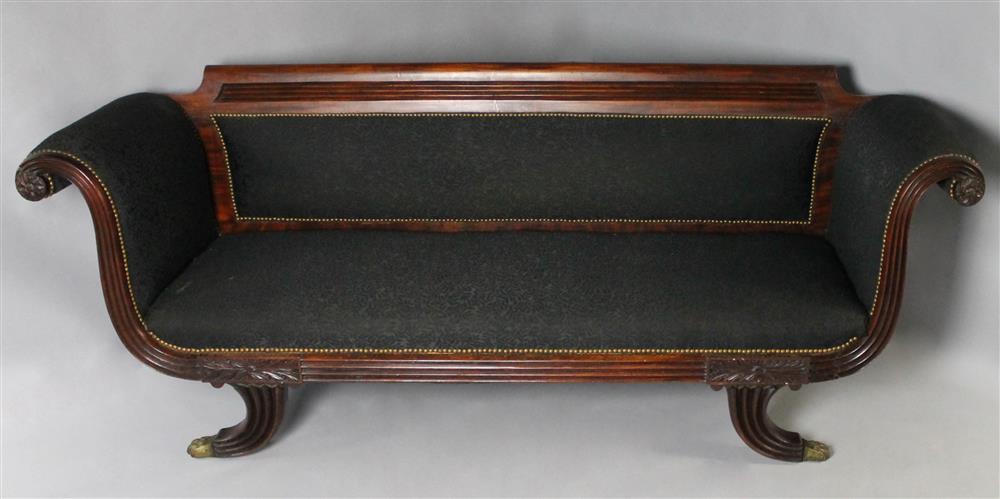 Appraisal: AMERICAN CLASSICAL CARVED MAHOGANY SOFA IN THE MANNER OF WILLIAM