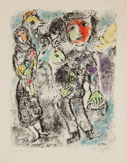 Appraisal: MARC CHAGALL French Russian - Couple de Paysans color lithograph