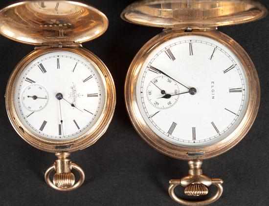 Appraisal: Two Elgin gold-filled hunting case pocket watches Elgin Natl Watch