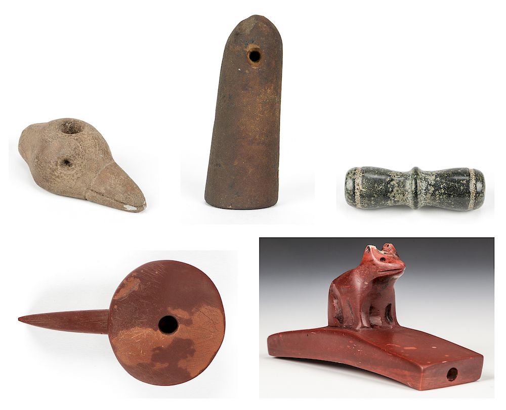 Appraisal: Fine Collection of Pipes Fine Collection of Pipes Stone Disc