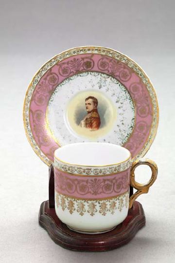 Appraisal: Victoria Porcelain Works Austria Rose du Barry-Banded and Parcel-Gilt Porcelain