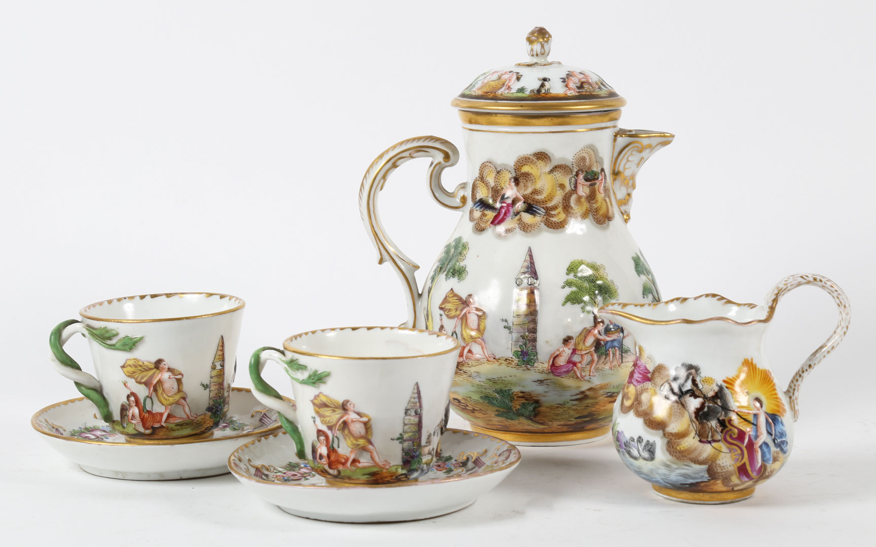 Appraisal: Capodimonte partial chocolate set Undernumber