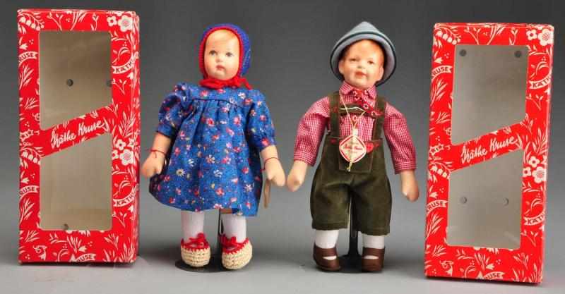 Appraisal: Lot of Kathe Kruse Dolls Description Boy copy of the