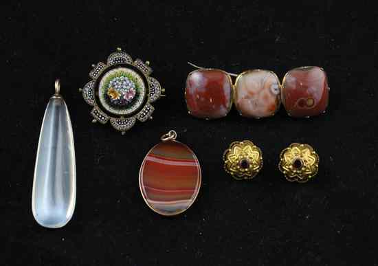 Appraisal: A pair of Indian gem set gold buttons an orange