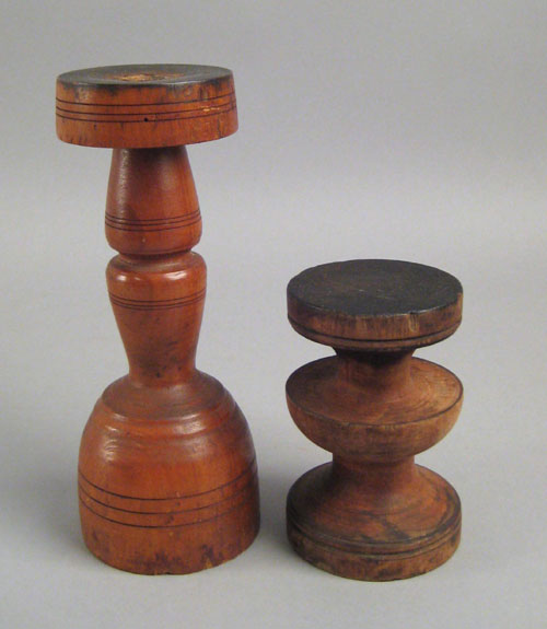 Appraisal: Two turned fat lamp stands th c h and h