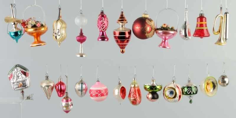 Appraisal: Lot of Blown Glass Christmas Ornaments Description Assorted shapes including