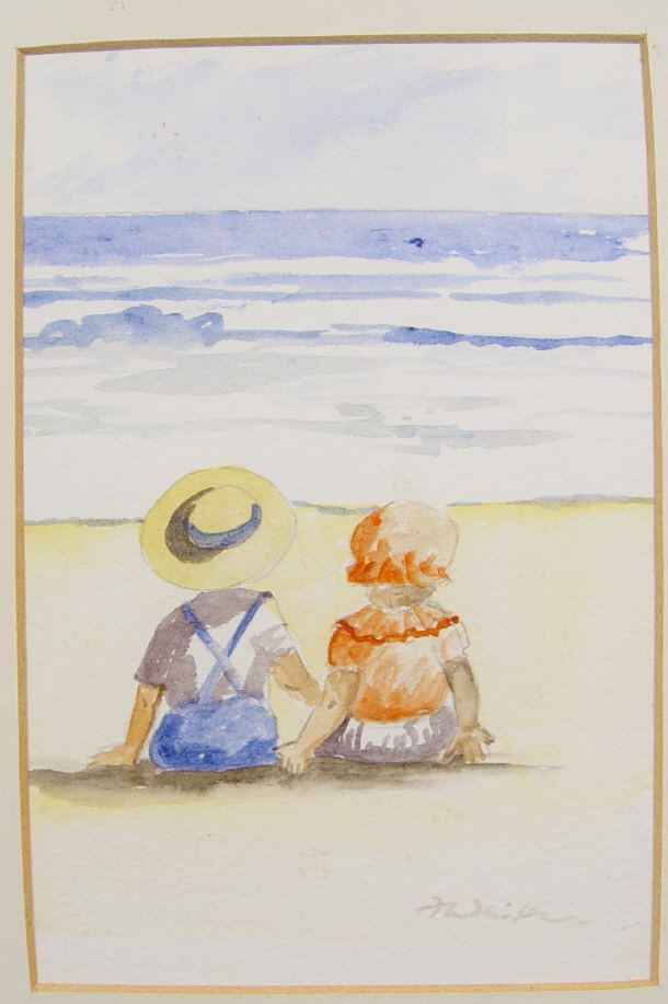 Appraisal: Faye Whittaker - Watercolour of two young children on a