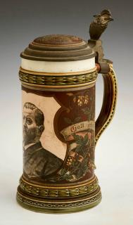 Appraisal: Mettlach Beer Stein c liter for the th anniversary of