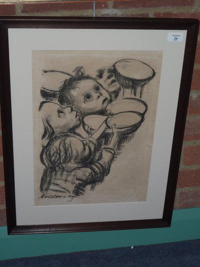 Appraisal: AFTER KATHE KOLLWITZ - ' Deutchlands Kinder Hungern' lithograph x