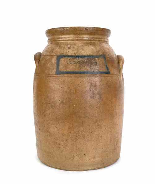 Appraisal: New Jersey two-gallon stoneware crock th c impressed J M