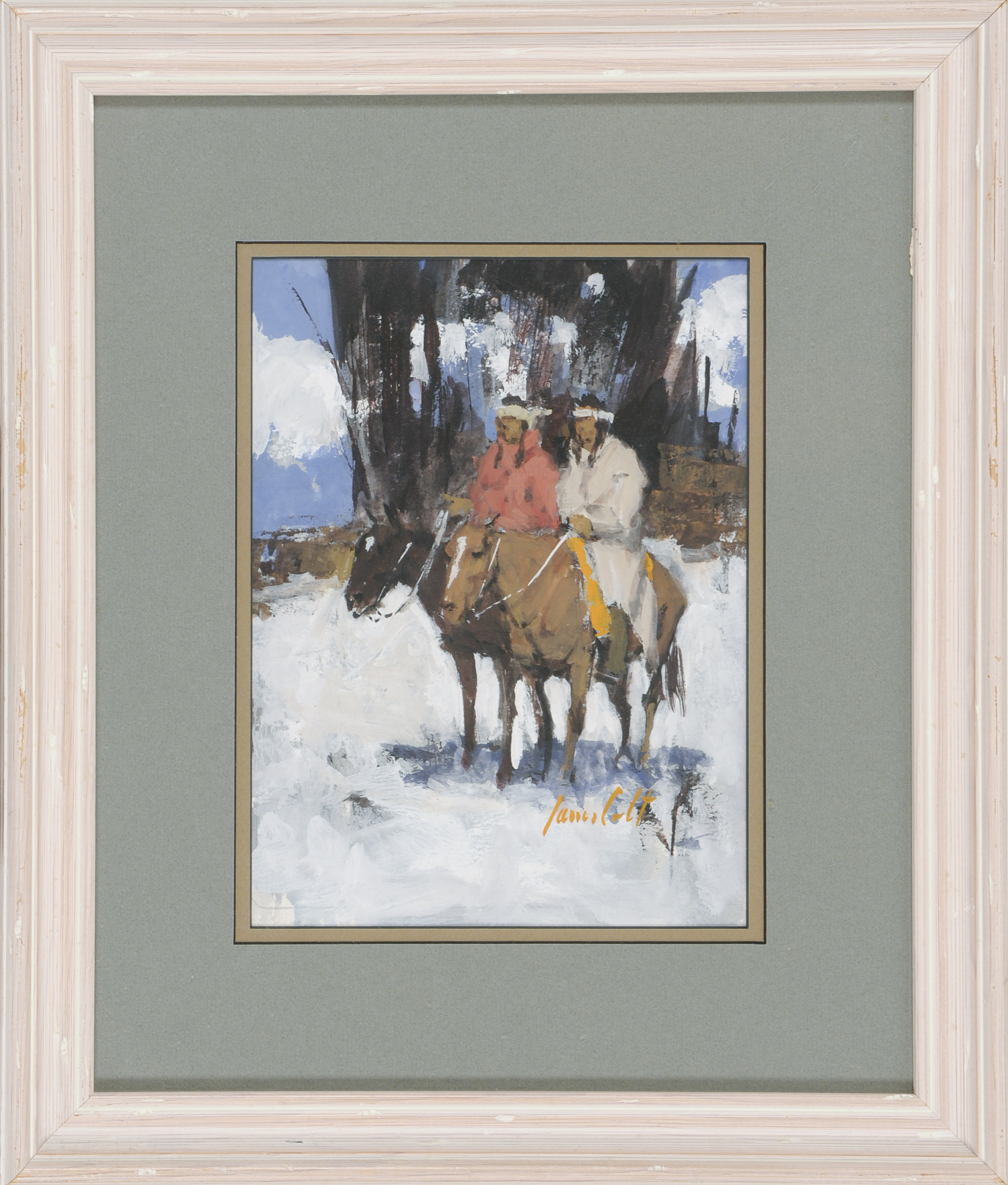 Appraisal: JAMES COLTAmerican - Two American Natives on horseback in a