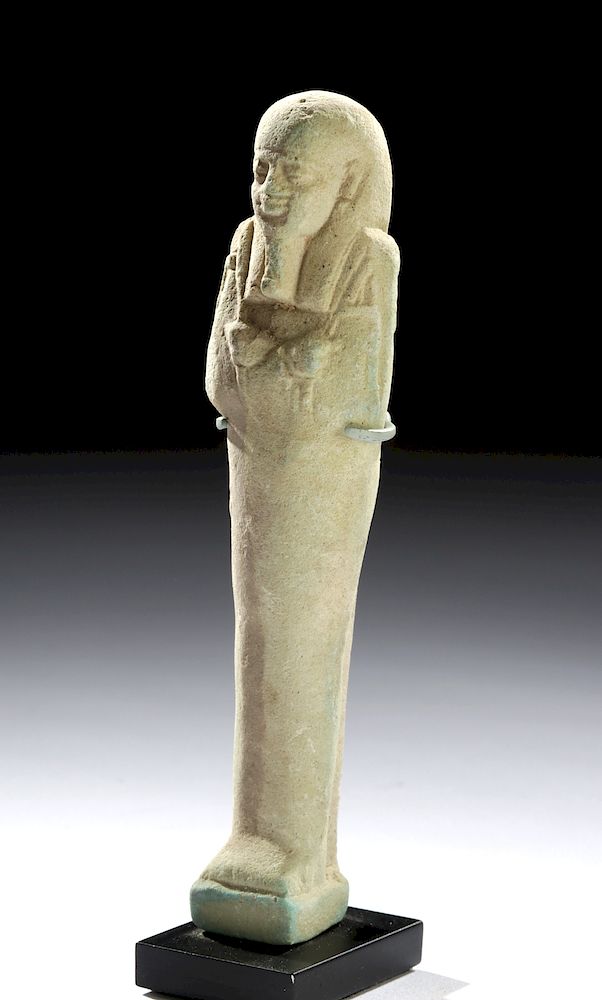 Appraisal: Egyptian Late Dynastic Glazed Faience Ushabti Egypt Late Dynastic Period