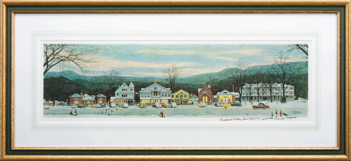 Appraisal: NORMAN ROCKWELL AMERICAN - MAIN STREET STOCKBRIDGE SIGNED AND INSCRIBED