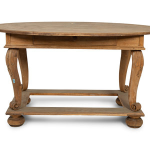 Appraisal: A Swedish Limed Wood Center Table TH CENTURY Height x