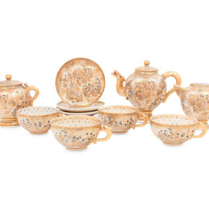 Appraisal: A Satsuma Porcelain Tea Service comprising a teapot four teacups