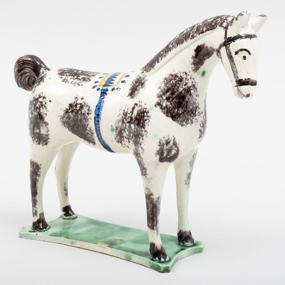 Appraisal: Staffordshire Pearlware Model of a Horse in high Exhibited Label