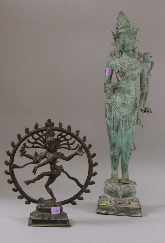 Appraisal: Two Thai Bronze Deity Figurals ht and in