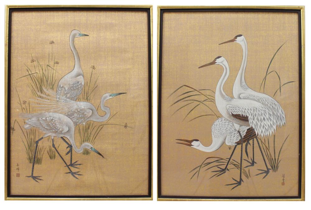 Appraisal: MI CHOU China th century two temperas on paper White