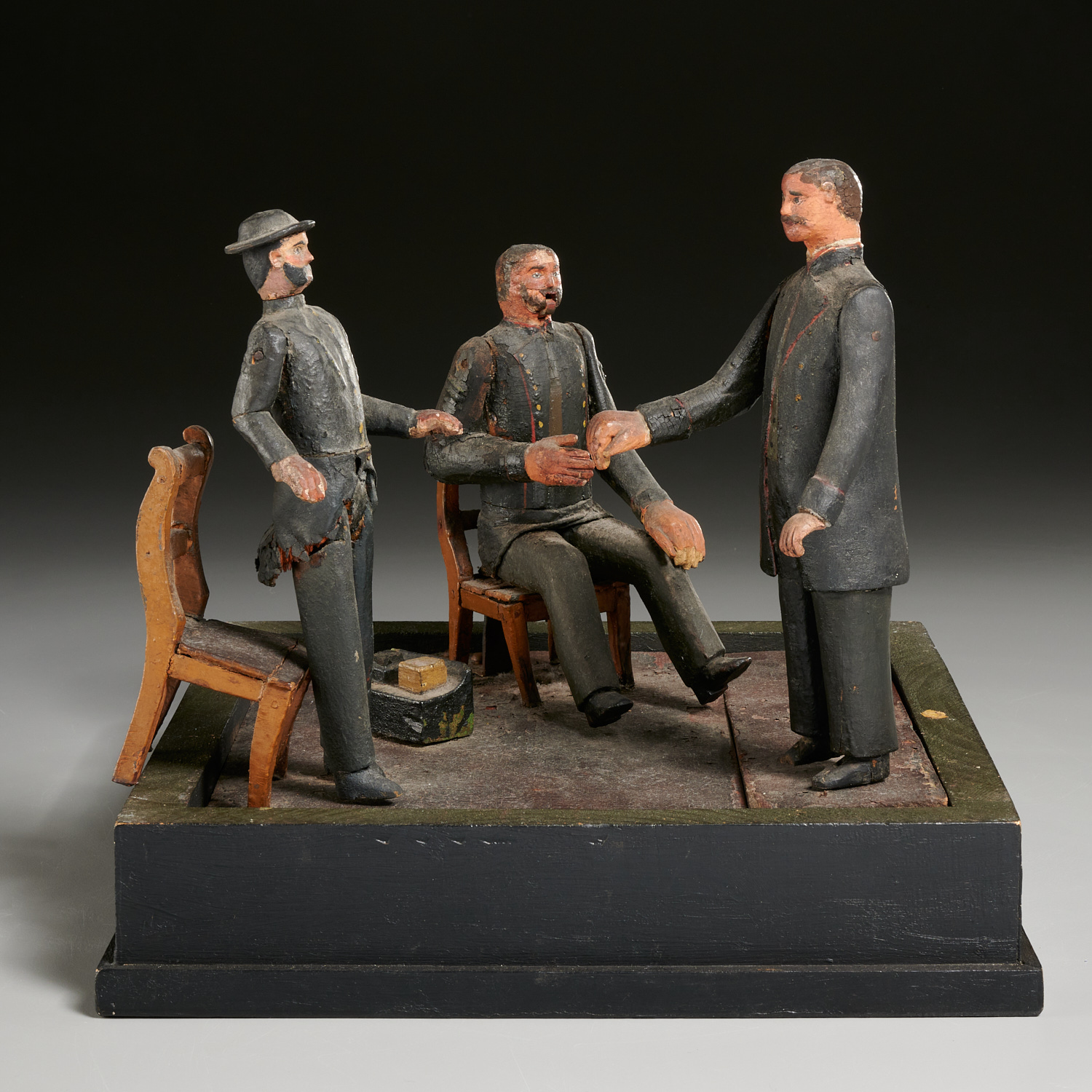 Appraisal: RARE AMERICAN FOLK CIVIL WAR MECHANICAL DIORAMA Late th c