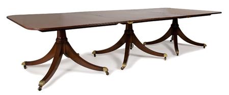 Appraisal: George III Mahogany Triple Pedestal Dining Table Estimate -