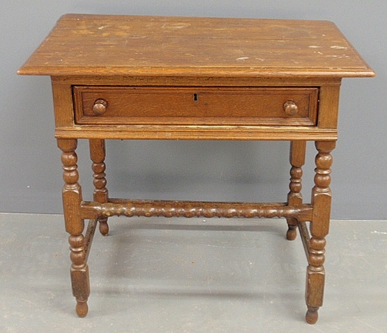 Appraisal: - English oak William Mary table the two-board top with