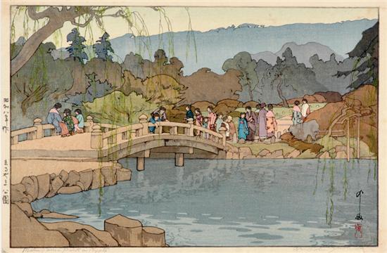 Appraisal: Hiroshi Yoshida Japanese - MARUYAMA PARK IN KYOTO woodblock print