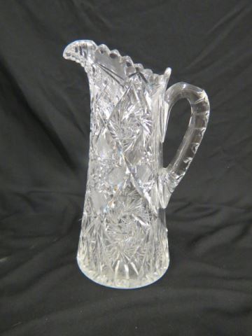 Appraisal: Cut Glass Pitcher brilliant period pinwheels excellent