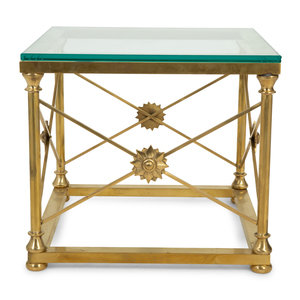 Appraisal: A Neoclassical Style Bronze Glass Table in the Style of