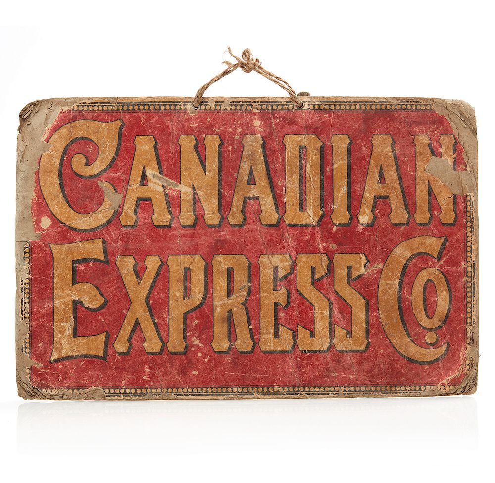 Appraisal: Canadian Express Co Sign Double-sided cardboard Canadian Express Company sign