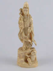 Appraisal: A Japanese circa 's ivory figure of a lady standing