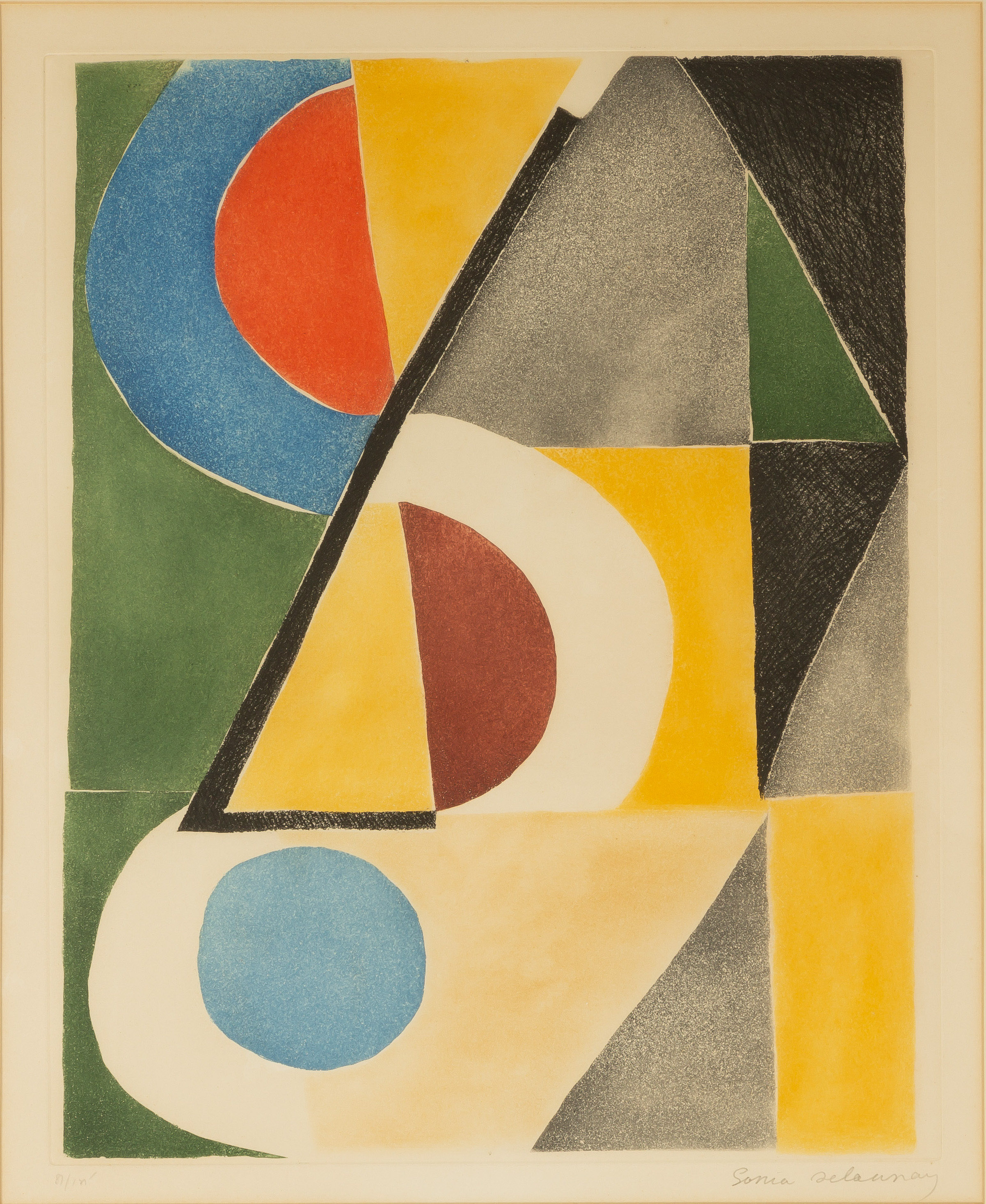 Appraisal: SONIA DELAUNAY FRENCH UKRAINIAN - UNTITLED Etching and aquatint on