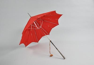 Appraisal: Vintage Silver Handled Cane Parasol With an ebony and silver