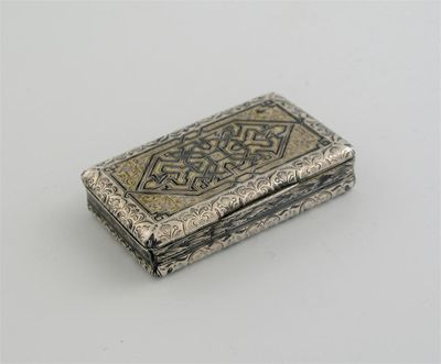 Appraisal: A th century French parcel gilt neillo work snuff box